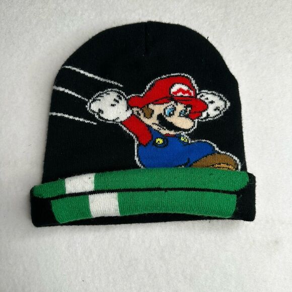 Super Mario Bros Knit Winter Beanie Cap One Size Nintendo Hat - Picture 1 of 6